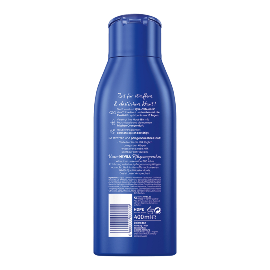 Sữa dưỡng thể ngăn ngừa lão hóa da Nivea Q10 Body Milk Plus Vitamin C 400ml