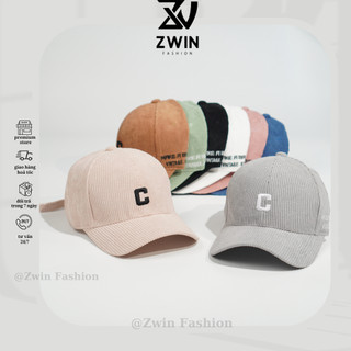 Nón kết ❤️ Mũ lưỡi trai thêu chữ C chất nhung tăm Hàn Quốc cao cấp form unisex nam nữ N32