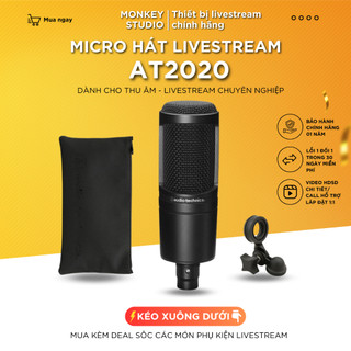 Mic Livestream | Micro thu âm Audio Technica AT2020 Chính Hãng Dành cho Phòng Thu, Monkey Studio