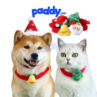 Vòng cổ cho chó mèo noel nhồi bông