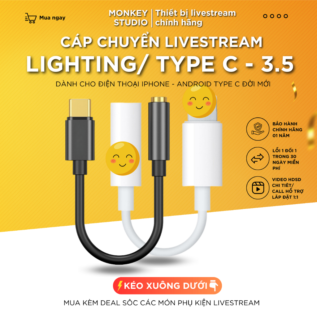 Cáp Chuyển Chỉ Live Dành Cho Thu Âm Livestream