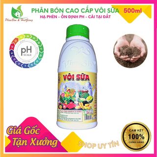 Vôi sữa - làm khô vết bệnh, ổn định ph đất cây trồng, hạ phèn nhanh - chai 500ml
