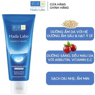 Kem rửa mặt trắng hoàn hảo Hada Labo Perfect White 80g