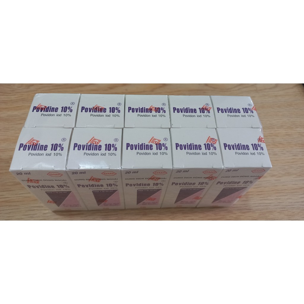 Dung dịch sát khuẩn POVIDON 10% chai 500ml/ Lốc10 chai 20ml