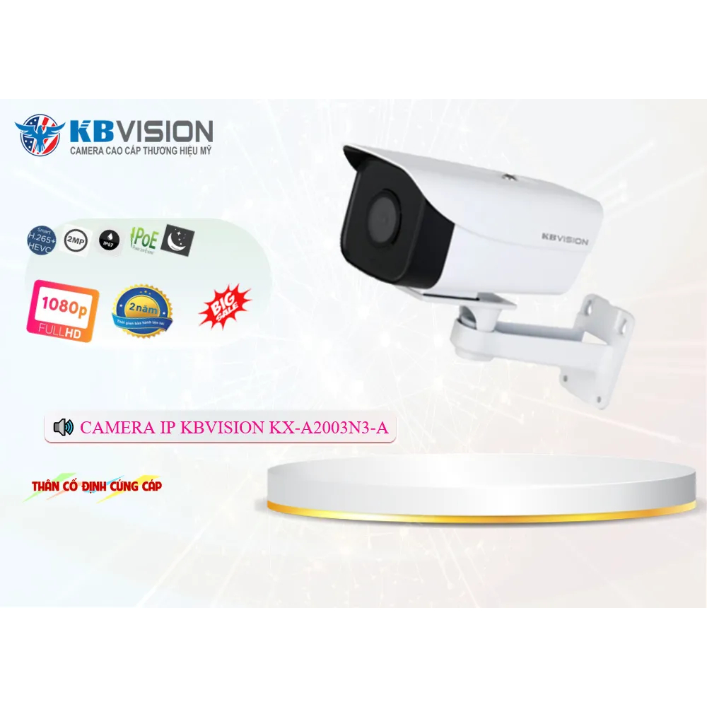 Camera IP thân KBVISION KX-A2003N3-A 2.0MP giá rẻ chính hãng.