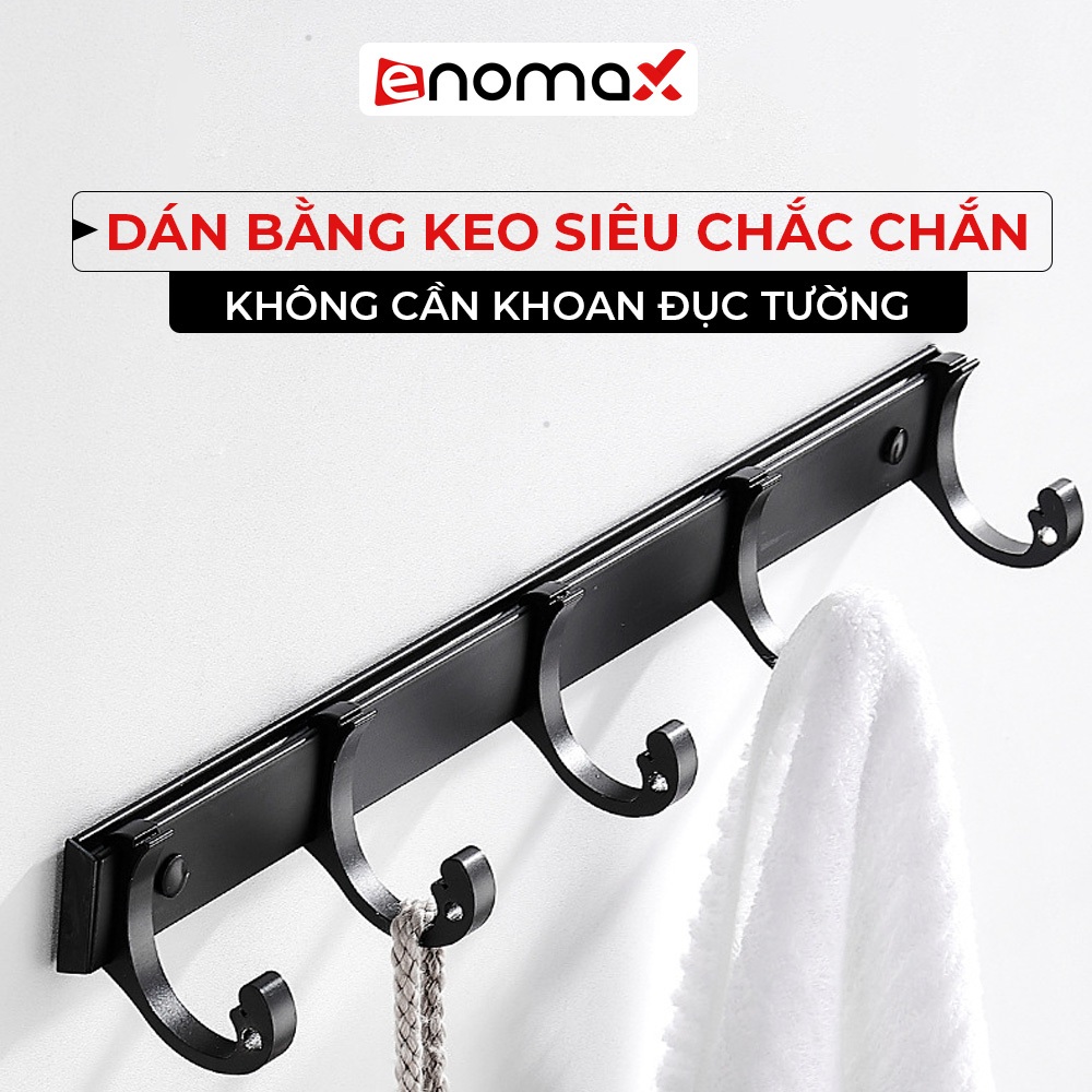 Móc treo nhà tắm Enomax đa năng dán tường, treo quần áo, đồ dùng phòng tắm. Chất liệu nhôm hàng không chống gỉ( Eno R3)