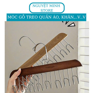 Sét 2 cái móc gỗ treo đồ lót, khăn , thắt lưng, cà vạt, áo 2 dây đa năng tiện dụng nguyệt minh-store