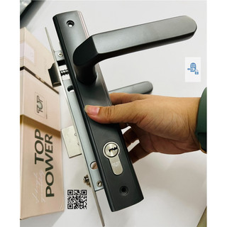 Bộ khoá tay gạt cửa nhôm hệ 700 - sắt hộp 3x6 màu xám ghi lông chuột top 5304