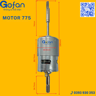 Mô tơ 775 động cơ 775 motor 775 -12v-35w chế quạt 12v-hiệu gofan-sẵn đầu nối chế quạt 12v-hàng có sẵn hcm-lõi đồng