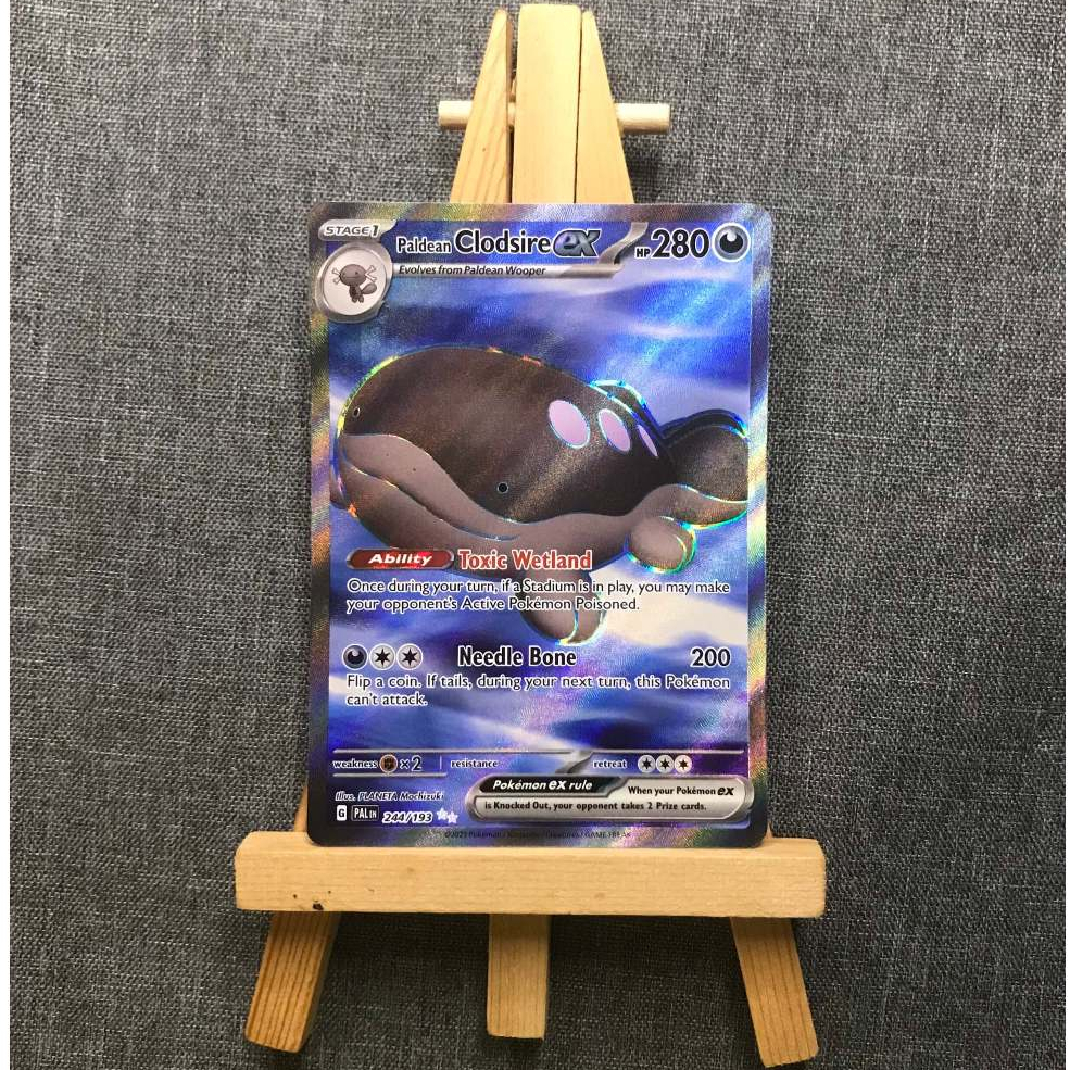 Thẻ hình Pokemon Paldean Clodsire ex 244/193 - Bài lẻ Full Art Secret Rare tiếng Anh chính hãng