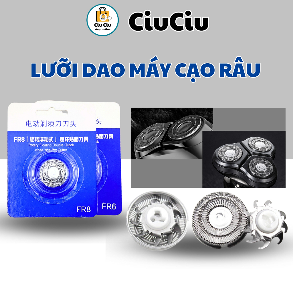 Lưỡi dao máy cạo râu FR8 và FR6 lưỡi dao lắp cho máy cạo râu cao cấp bằng hợp kim thép sắc bén với cơ chế tự mài