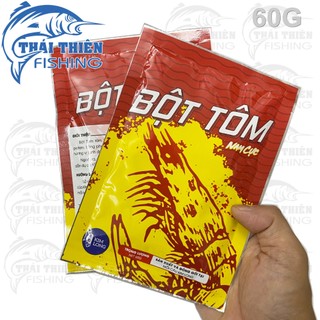 Mồi câu cá kim long, bột tôm nam cực gói 60g dùng trộn vào mồi câu cá rô phi, chép