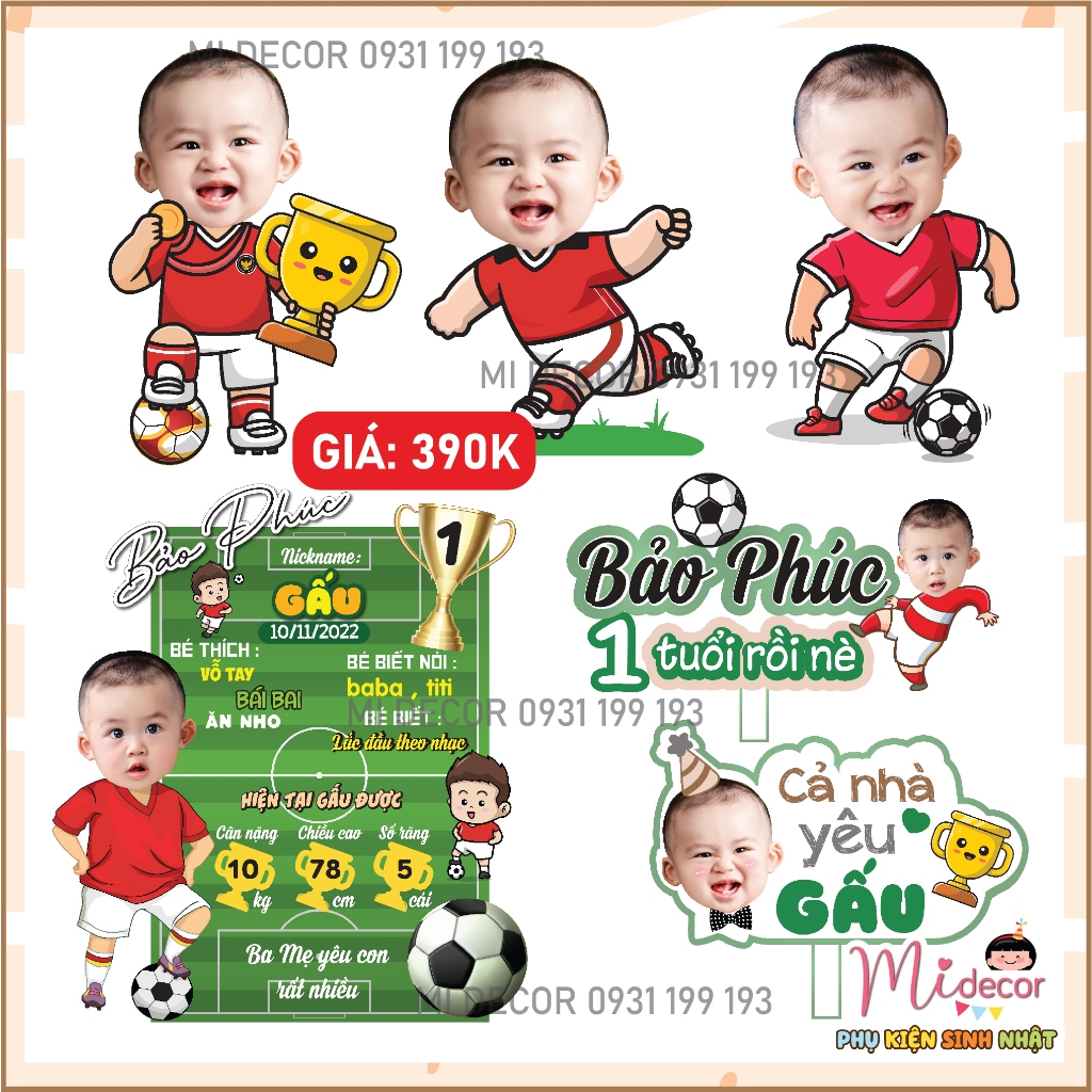 Combo thiết kế chibi trang trí sinh nhật màu sắc in đẹp, rõ nét