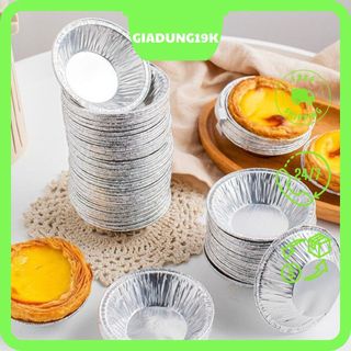 Set 100 Đế Cốc Chén Giấy Bạc Lót Khuôn Nướng Bánh tart Trứng, nướng Hàu dày dặn, Tiện Dụng