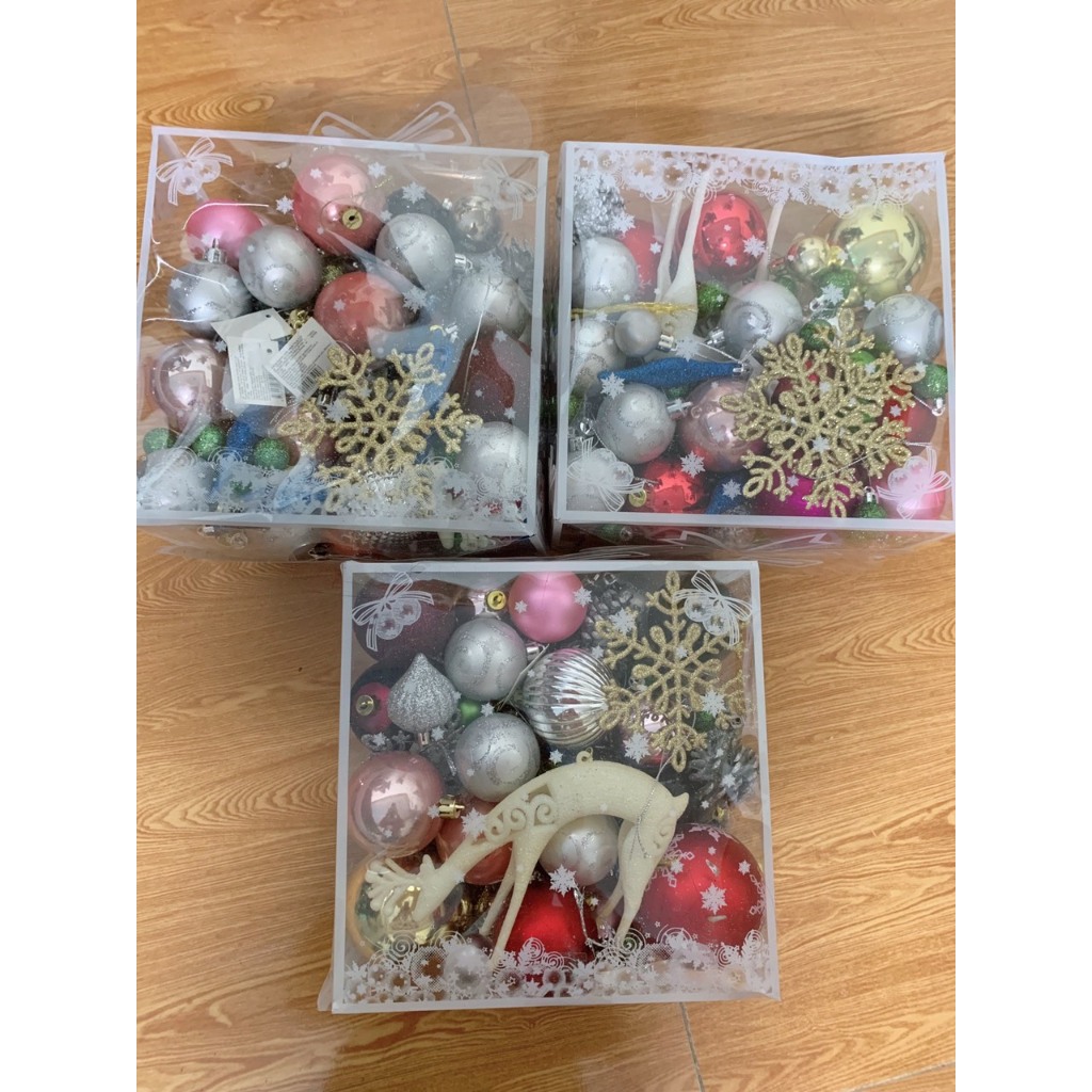 Bộ Phụ Kiện Trang Trí Cây Thông Cao Cấp, Set Trang Trí Cây Thông Loại Đẹp