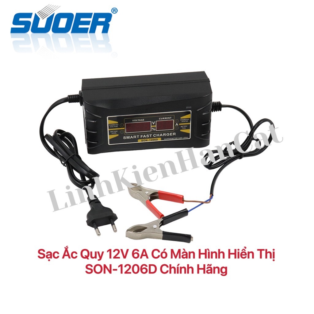 Sạc Ắc Quy 12V 6A Có Màn Hình Hiển Thị SON-1206D Chính Hãng