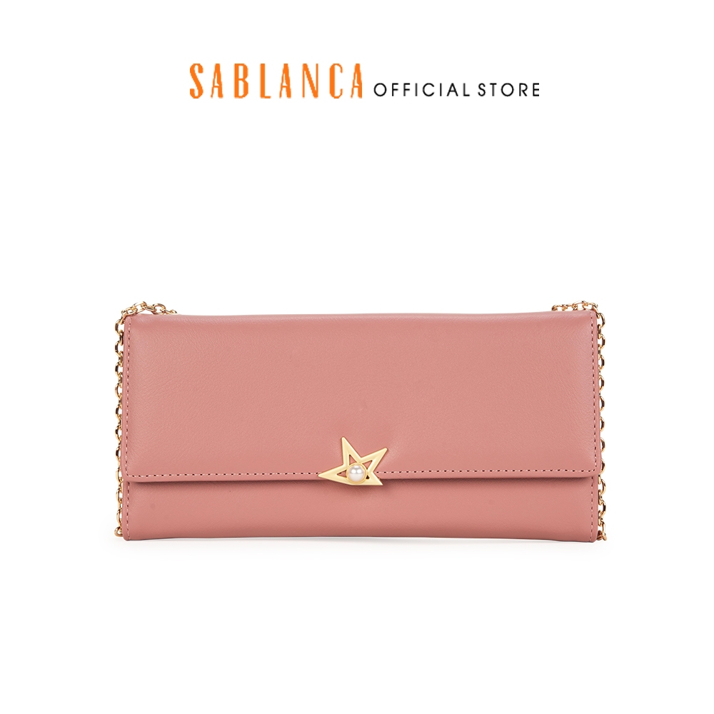 Ví nữ dài cầm tay phối khóa trang trí SABLANCA WA0187