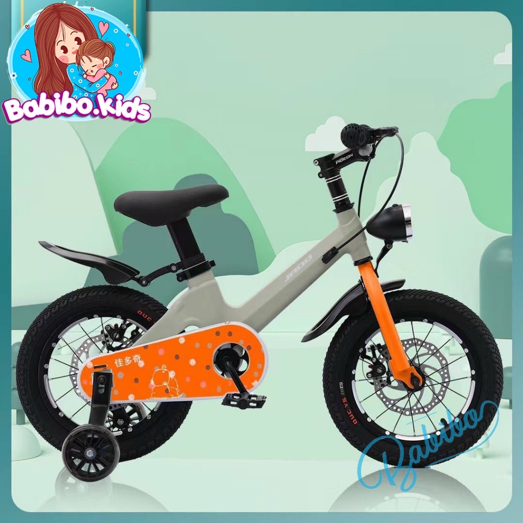 Xe đạp trẻ em khung nhôm phanh đĩa, xe đạp cho bé BABIBOKIDS từ 2 đến 12 tuổi