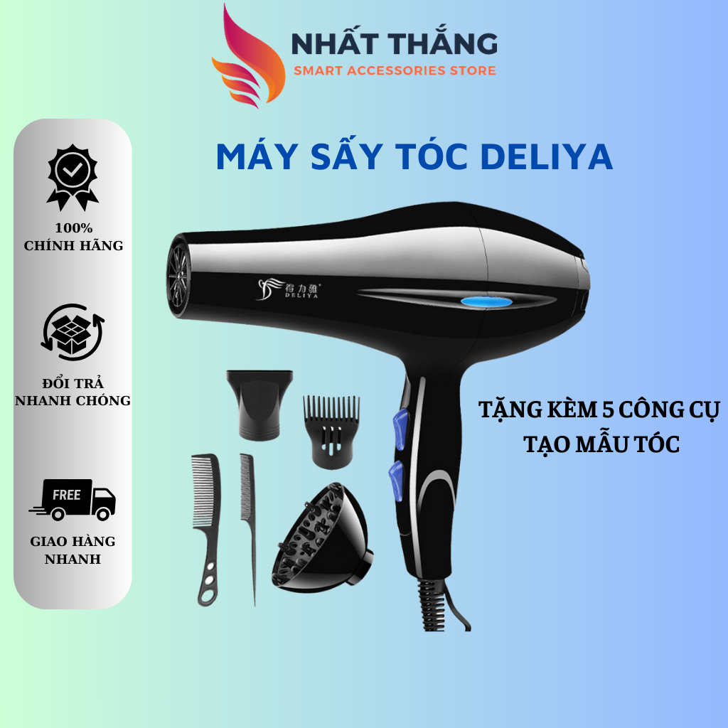 Máy sấy tóc 2 chiều tặng 5 món phụ kiện, đầu thổi TM062