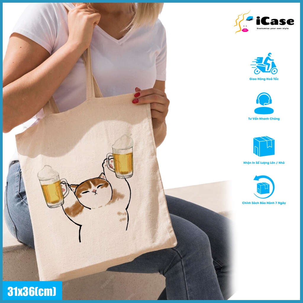 Túi vải Canvas iCase bộ sưu tập Cat 03 -  nhiều kích thước