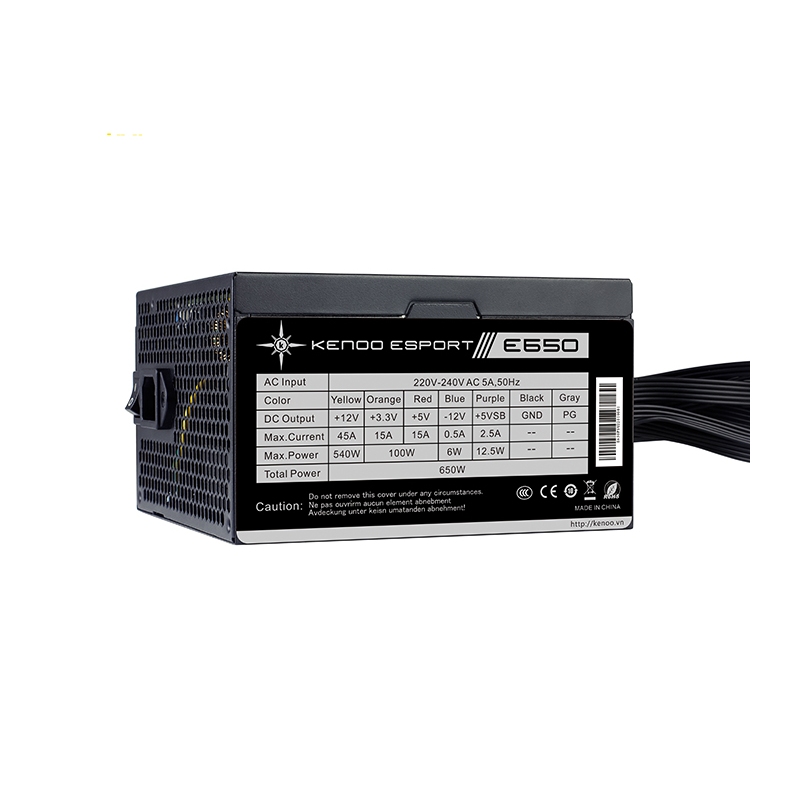 Nguồn Máy Tính KENOO ESPORT E550-E650W, Hàng Chính Hãng Full Box Lỗi 1 Đổi 1 Theo Chính Sách Bảo Hành