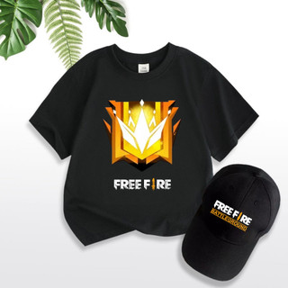 Áo Thun Free Fire Màu Đen Rank Thách Đấu [ TẶNG 1 Nón In ] Hình In 3D Sắc Nét
