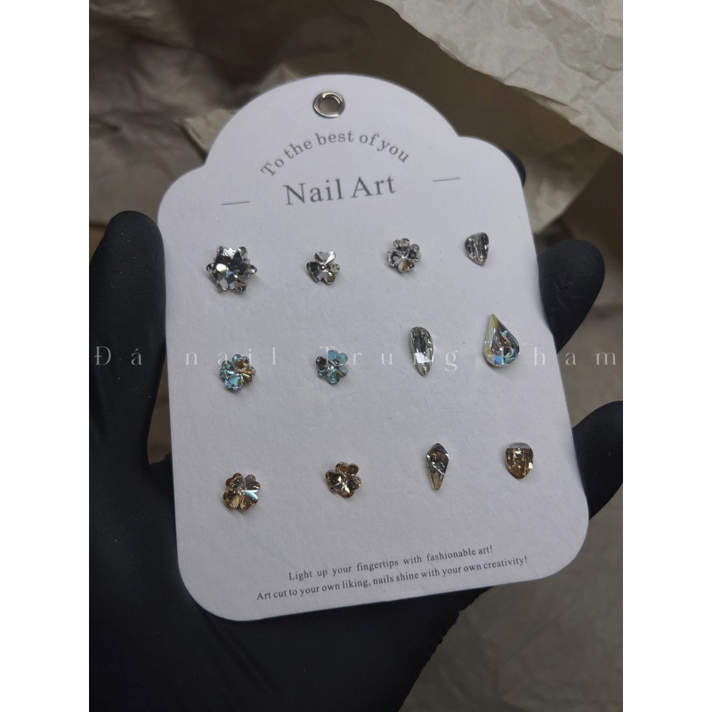 Đá khối nail đính móng tay cao cấp siêu sáng nhiều mẫu