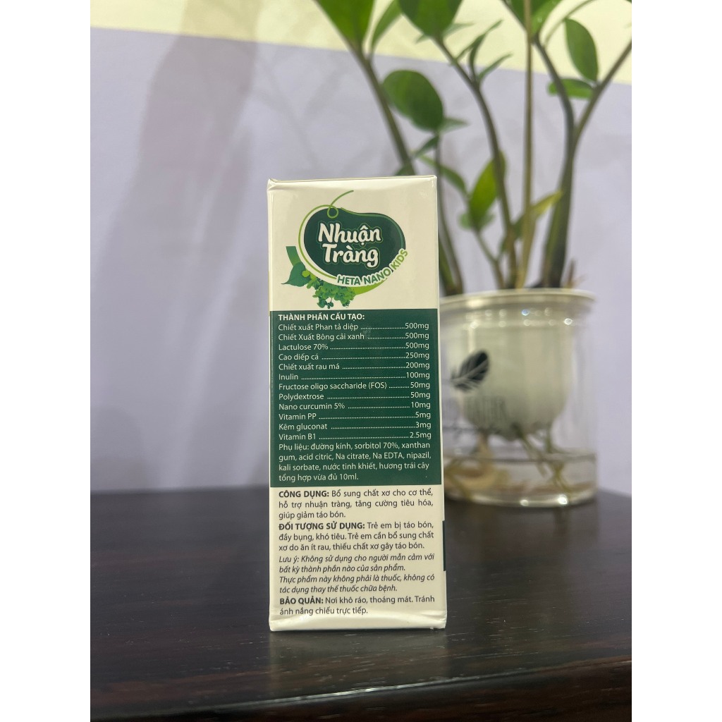 Siro nhuận tràng Heta Nano Kids bổ sung chất xơ hòa tan, nhuận tràng giảm táo bón