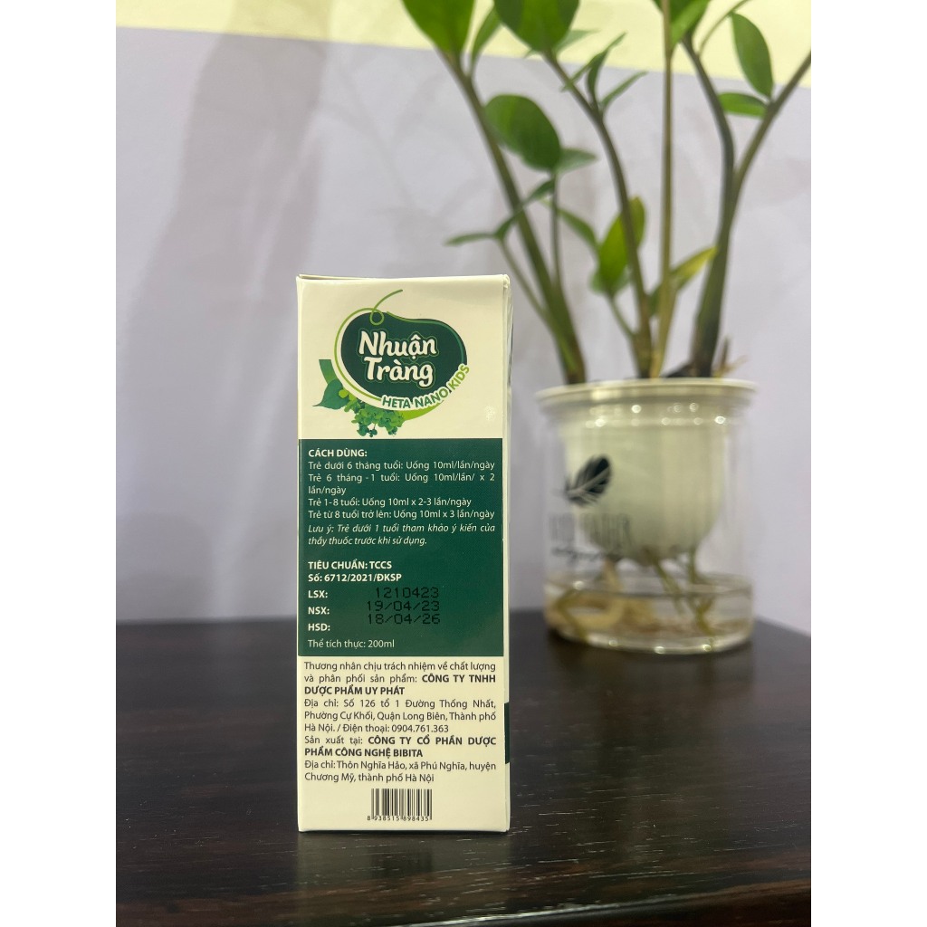 Siro nhuận tràng Heta Nano Kids bổ sung chất xơ hòa tan, nhuận tràng giảm táo bón