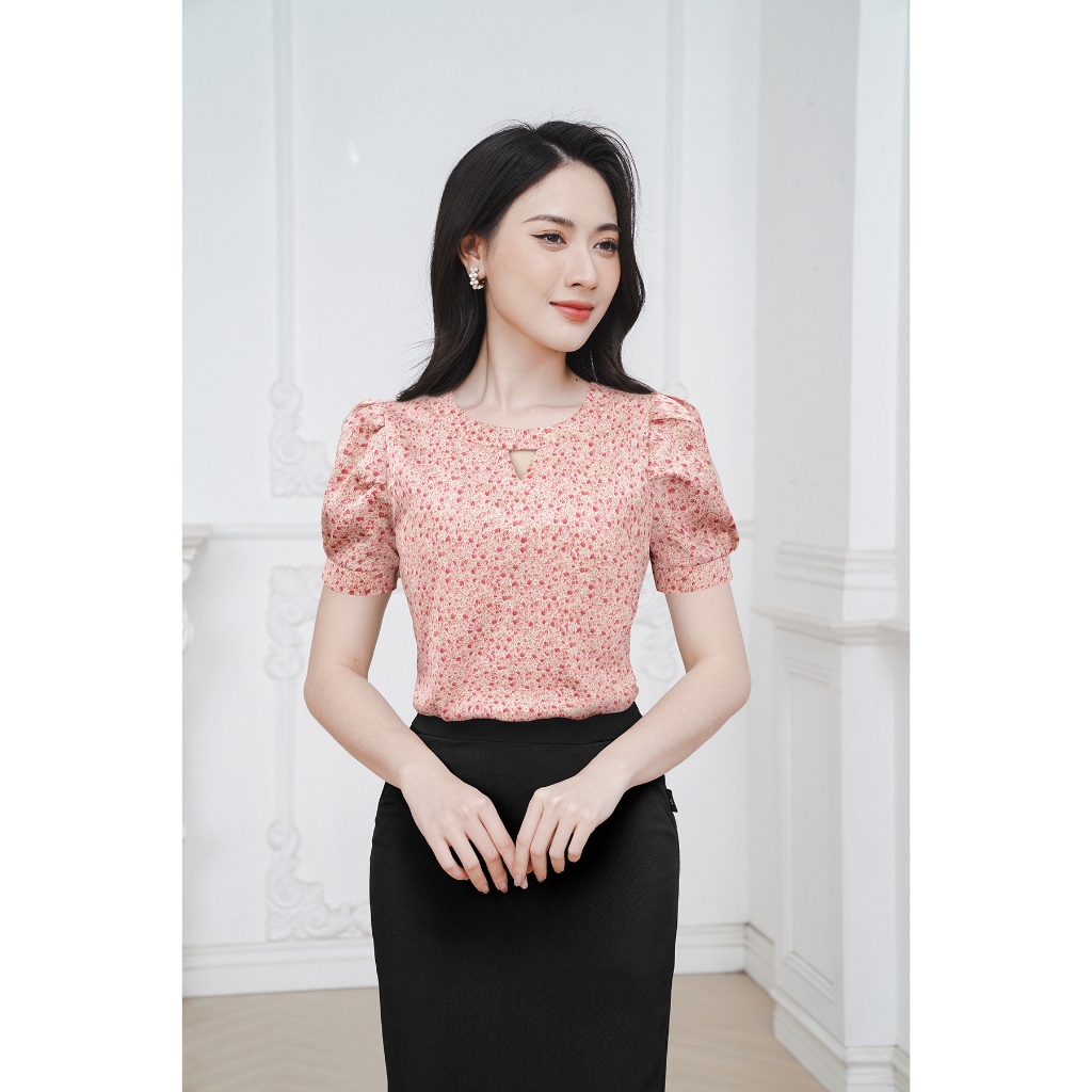 Áo Sơ Mi Nữ Họa Tiết Hoa Nhí Cao Cấp LUPERI LFSM1233 Nhẹ Nhàng Thanh Lịch