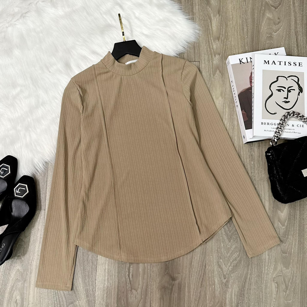 Áo thun bigsize nữ 50-90kg thun tăm co giãn ôm sát cơ thể, kiểu tay dài cổ trụ giữ nhiệt tốt phù hợp đi chơi, đi làm