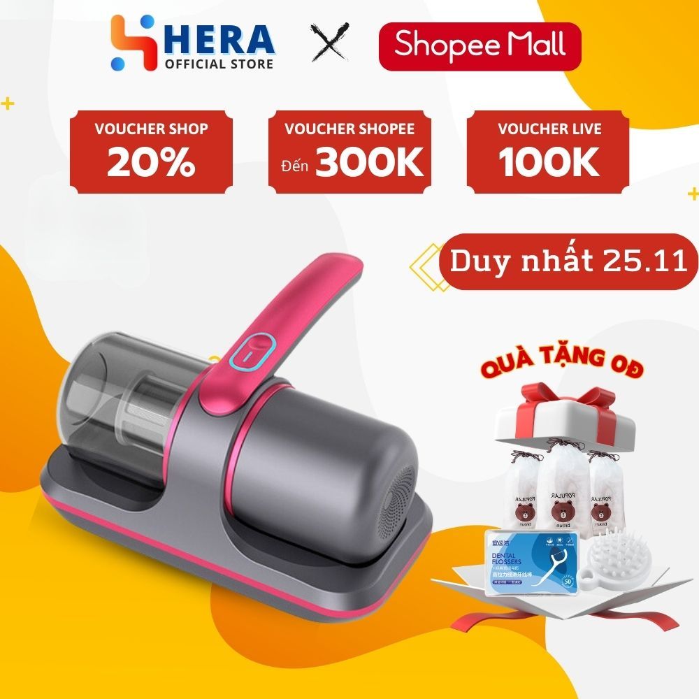 Máy Hút Bụi Mịn Sofa Chăn Ga Giường Nệm Cầm Tay HERA Không Dây Diệt Khuẩn Bằng Tia UV