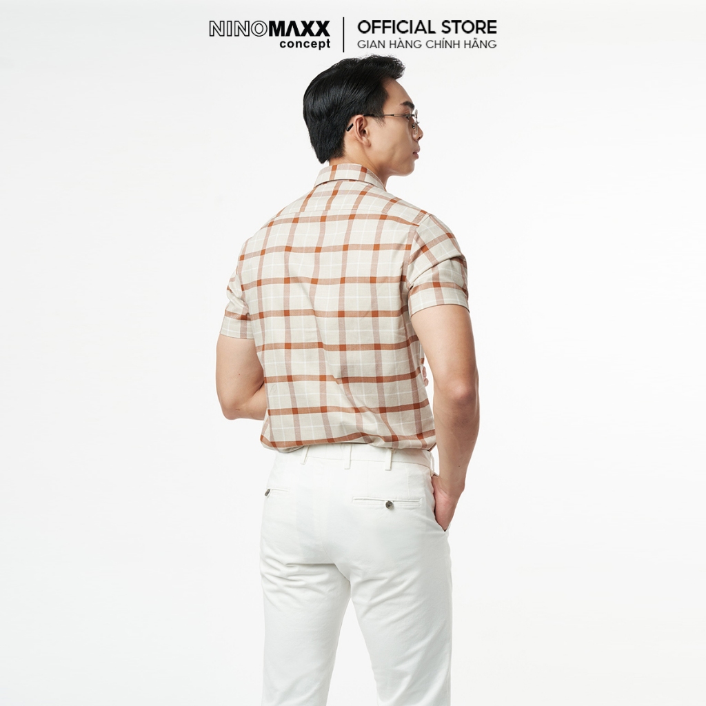 N&M Áo Sơ Mi Nam Caro Tay Ngắn Slimfit Sang Trọng 2110031