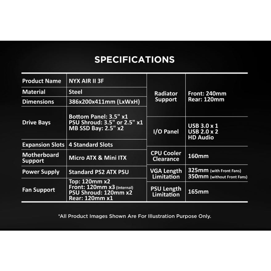 Vỏ Case XIGMATEK NYX AIR II 3F BLACK