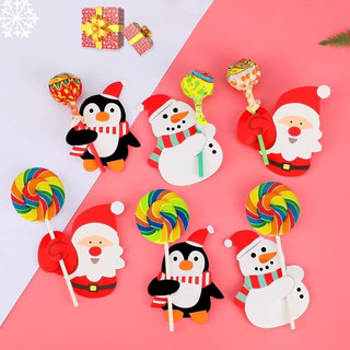 Thẻ giấy cài kẹo mút Noel, cắm kẹo mút giáng sinh halloween noel cho bé