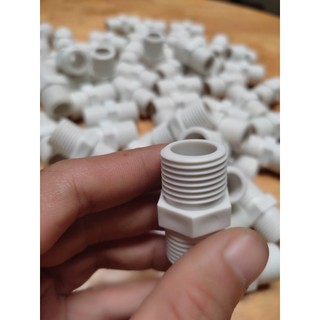 Kép nối nhựa 2 đầu ren ngoài 21 cao cấp