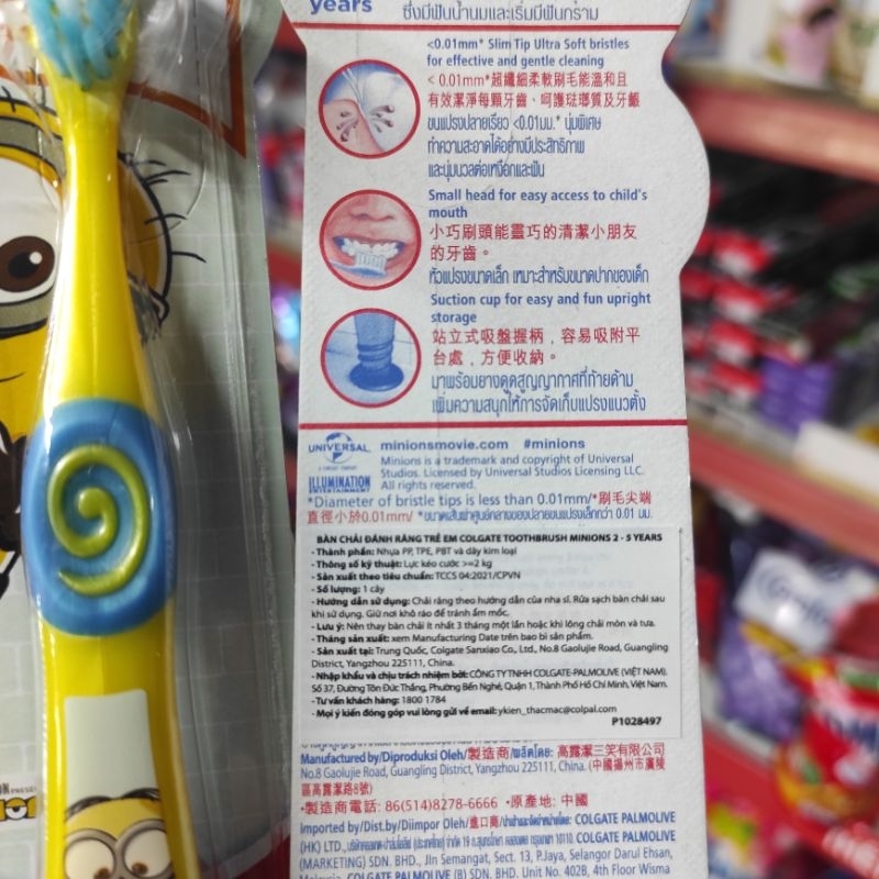 Bàn chải đánh răng trẻ em colgate minion 2-5 years