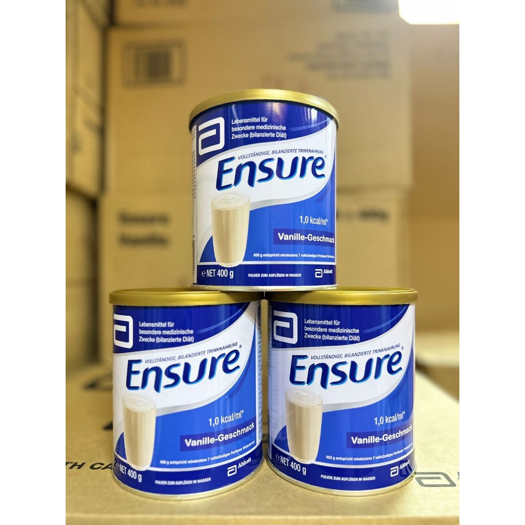 Sữa bột Ensure Đức hương Vanilla Abbott 400g, sữa bột ensure hàng chính hãng date 2025