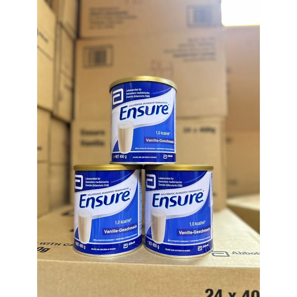 Sữa bột Ensure Đức hương Vanilla Abbott 400g, sữa bột ensure hàng chính hãng date 2025