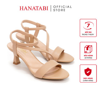 Sandal Nữ Hanatabi Quai Chéo Mũi Tròn Gót Nhọn 5cm Hậu Thun Dế TA Cao Cấp Chống Trơn Trượt Mã HNSDG5F948