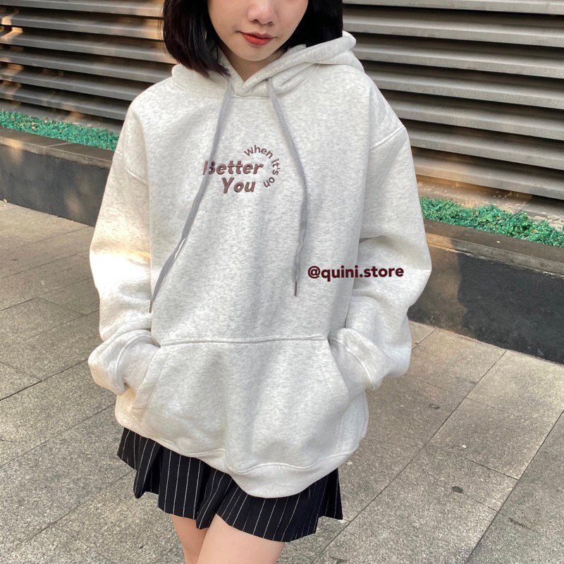 Quini.made - Áo Hoodie Nam/Nữ Nỉ Lót Bông Dày Dặn Thêu “Better When It’s On You” - Áo Hoodie Đôi
