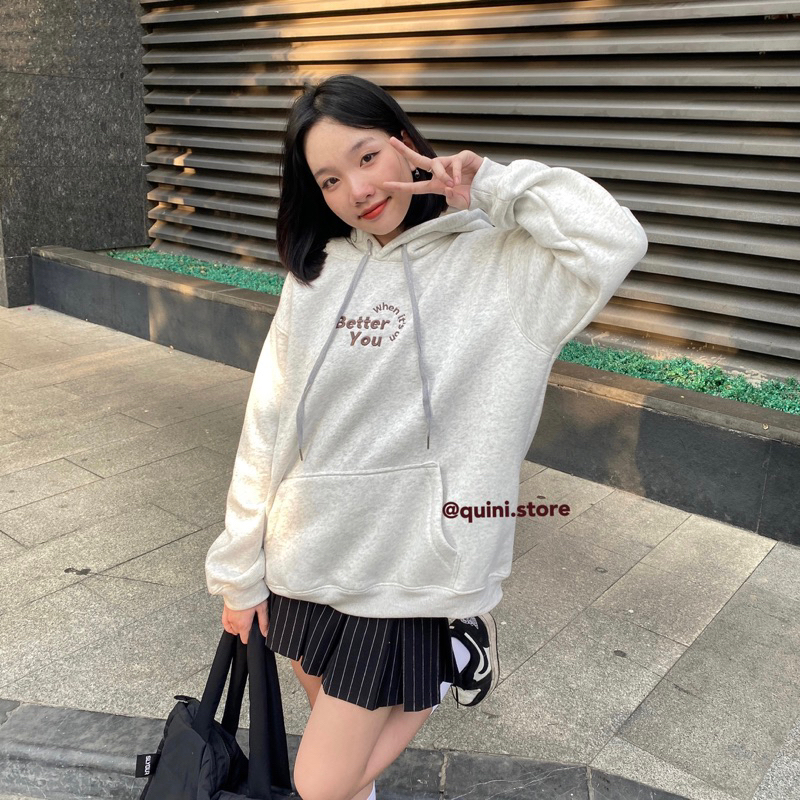 Quini.made - Áo Hoodie Nam/Nữ Nỉ Lót Bông Dày Dặn Thêu “Better When It’s On You” - Áo Hoodie Đôi