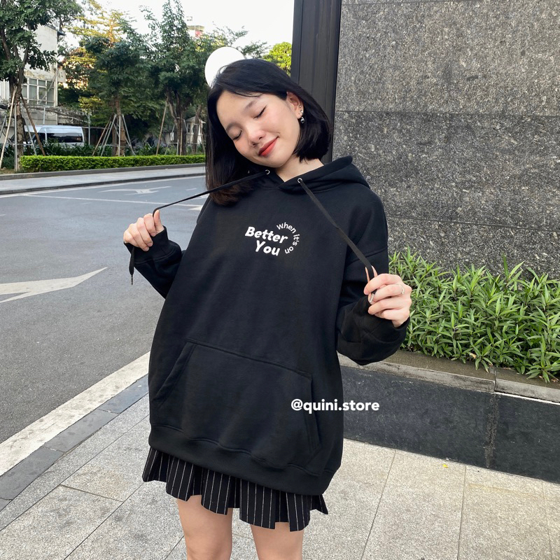 Quini.made - Áo Hoodie Nam/Nữ Nỉ Lót Bông Dày Dặn Thêu “Better When It’s On You” - Áo Hoodie Đôi