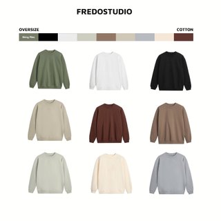 Áo Sweater Trơn Nam Nữ Nỉ Chân Cua Basic Fredo