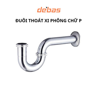 Đuôi xi phông lavabo đồng mạ inox đuôi thoát xi phông chữ P đuôi thoát xi phông bồn rửa mặt Debas