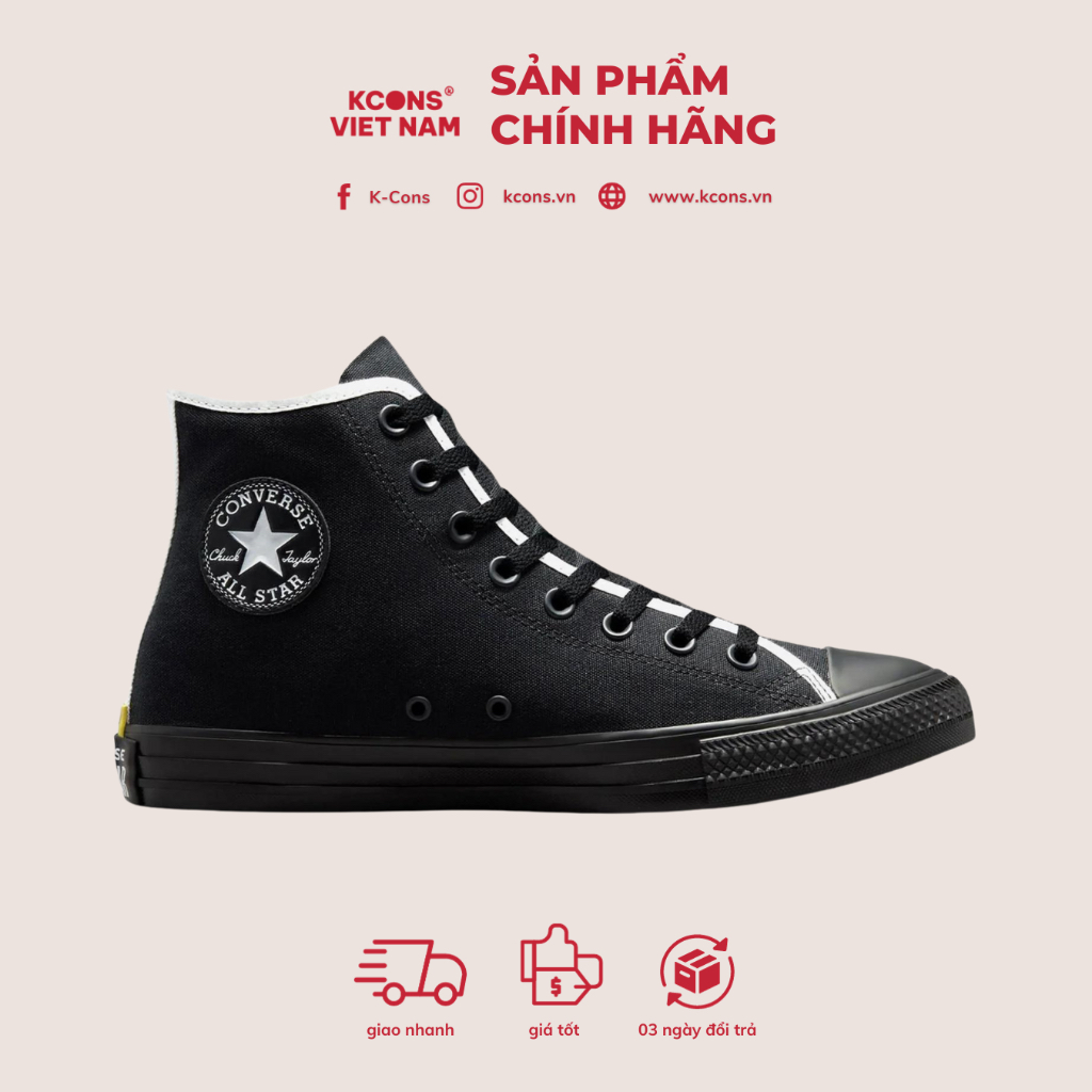 Giày Converse Chuck Taylor All Star Archival Logo Black Cổ Cao A02796C