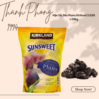 Date 07.2025 mận sấy dẻo kirkland sunsweet mức mận mỹ bịch 1,59kg 3.5lbs
