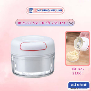 Dụng cụ xay tỏi ớt, nghiền gia vị thực phẩm - Máy xay tỏi ớt cầm tay mini dây rút thông minh FOOD CHOPPER