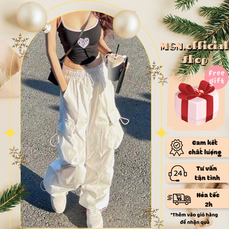 [MUA 1 TẶNG 1 ÁO CROP BẤT KỲ] [CÓ 3 MÀU] Quần nữ form rộng Quảng Châu douyin TRENDING, quần phối túi