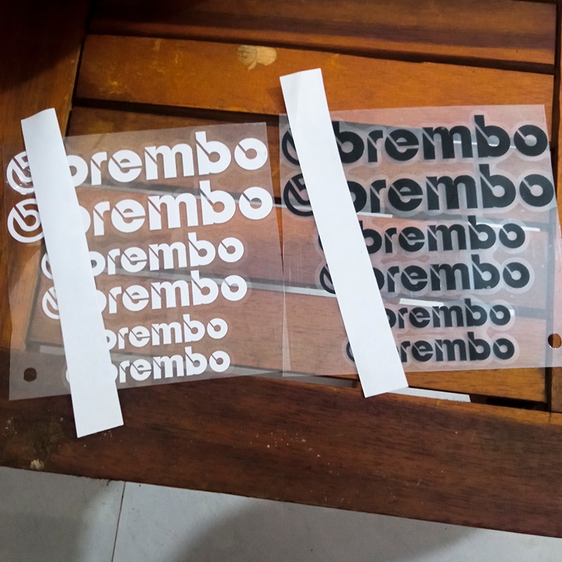 Bộ vỉ decal 6 tem chữ b-rembo siêu dính dán trang trí xe